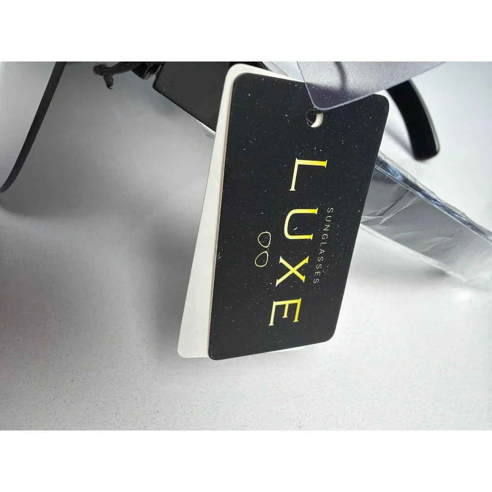 Luxe P30353-CM Shield Sunglasses Black Silver Mirror Oversized Visor Shades